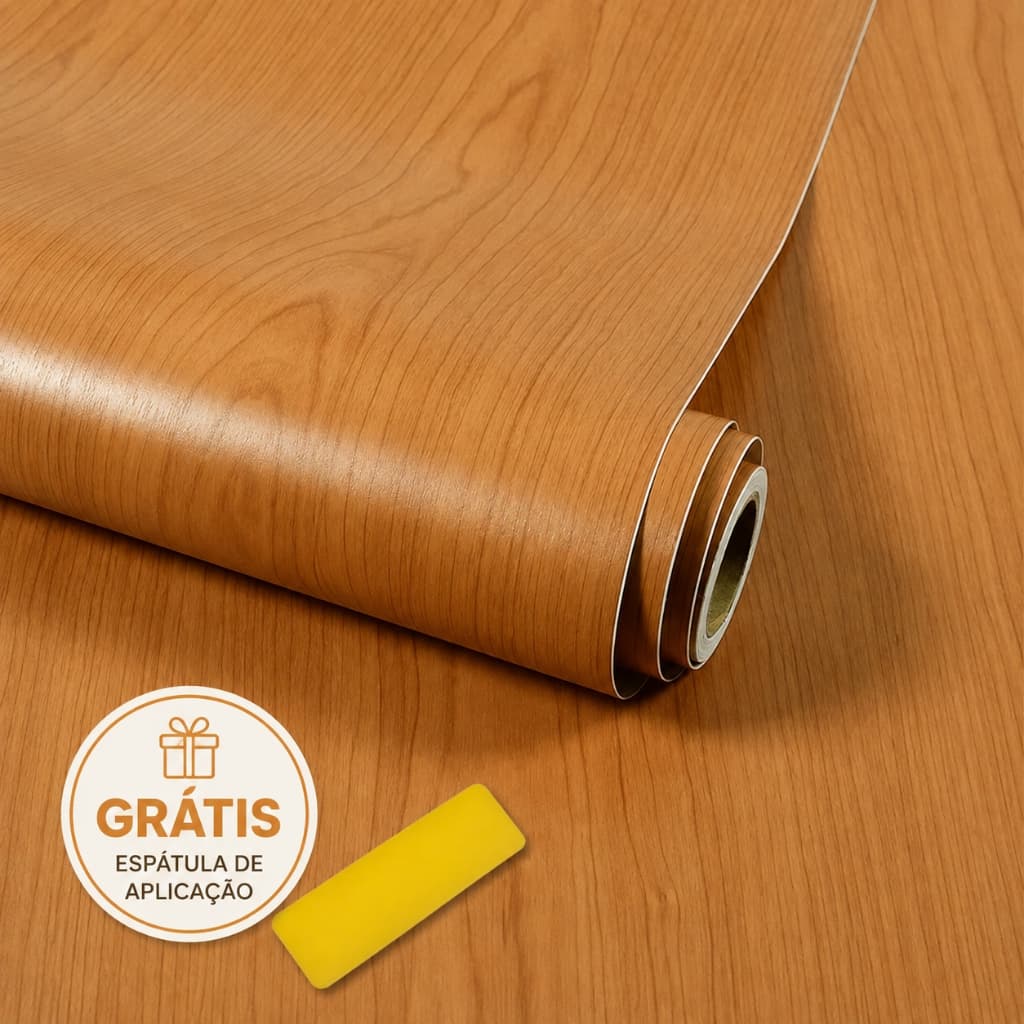 Papel de Parede Adesivo Madeira Clara Vinílico Lavável Impermeável para Móveis Parede Armário e Bancada，Papel Contact
