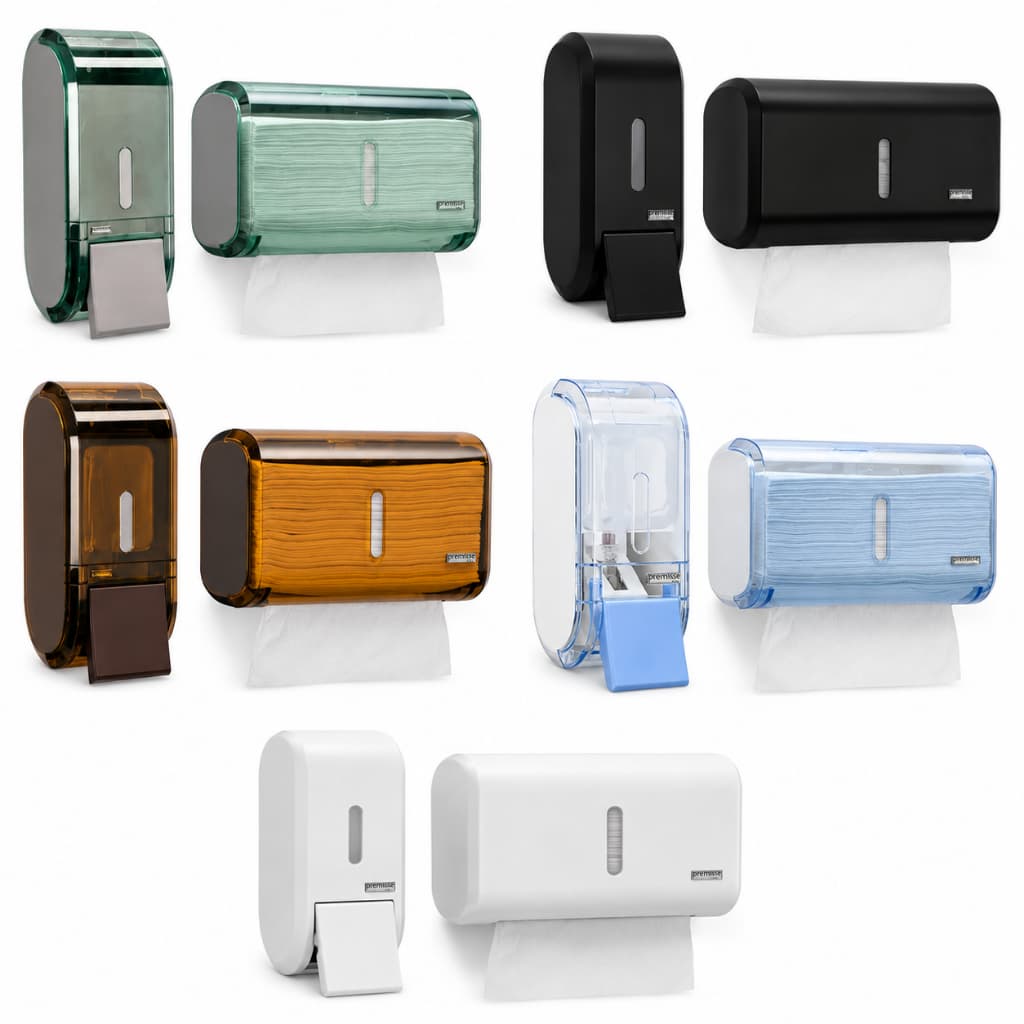 Kit Dispenser Papel Toalha Interfolhado + Saboneteira 400ml Premisse Urban Para Banheiro Lavabo Escolha Sua Cor
