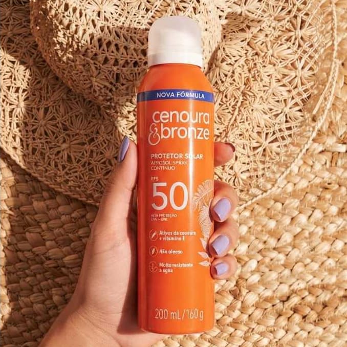 protetor solar aerossol brozeador protetor solar cenoura e bronze praia piscina