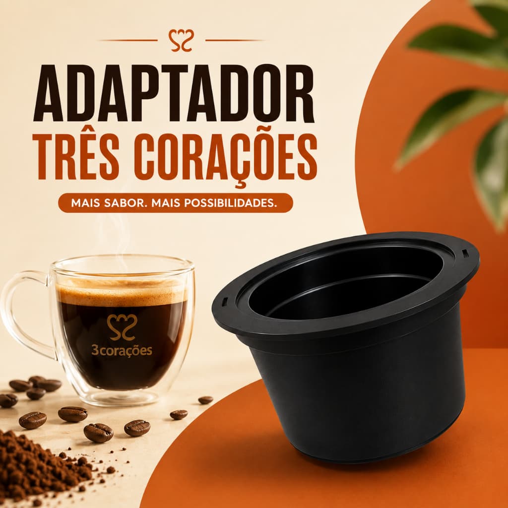 Kit 4 Adaptador Capsula Tres Coracoes para Dolce Gusto Reutilizavel Compativel Refil Cafe