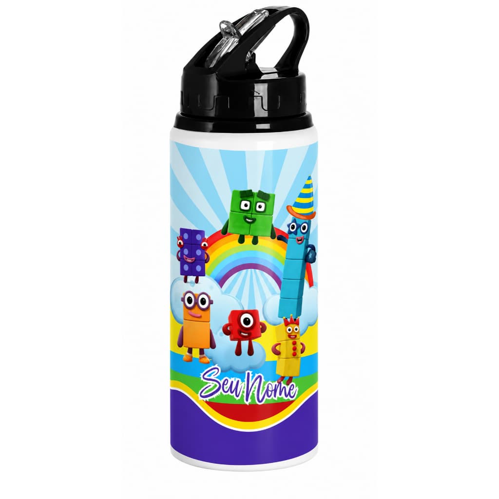 Garrafa Alumínio 600ml Personalizada Numberblocks