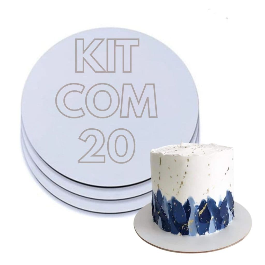 Kit Com 20 Cake Board 18cm Base Tabuleiro Para Bolo Redondo Mdf