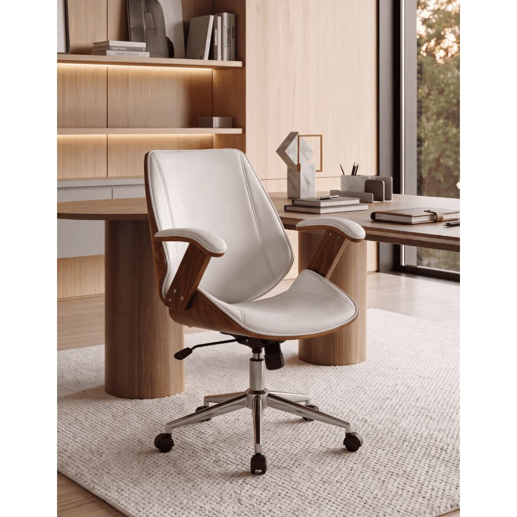 Cadeira de Escritório Ergonômica Giratória Fratini Kopenhagen lisboa Paris Diretor Branca