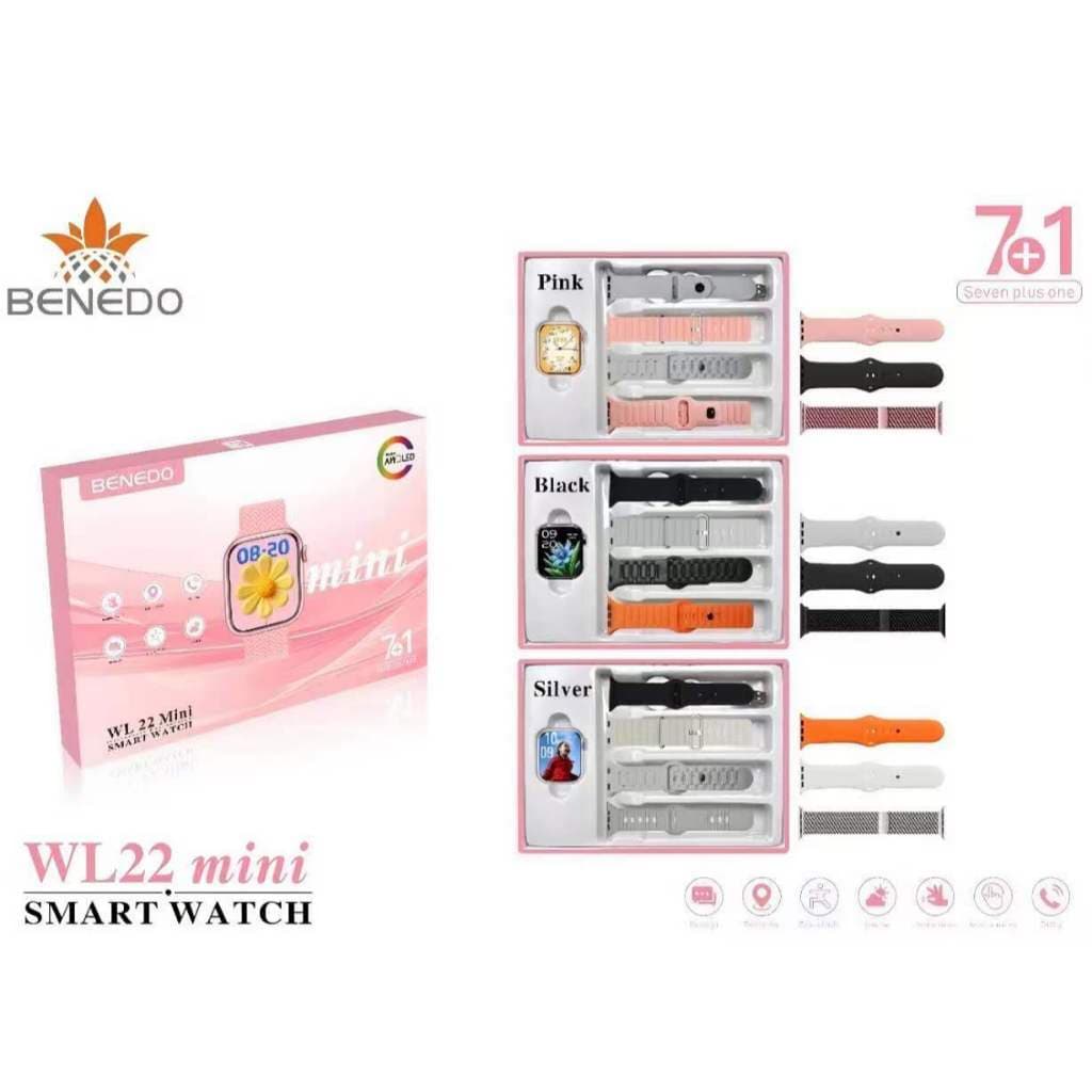 Smart Watch relógio WL22-mini(38mm) 7 Pulseiras digital feminina inteligente series 11 GPS Esportes