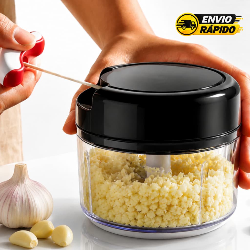 Mini Triturador Alho Manual Processador Tempero Legumes Aço Inox Cozinha