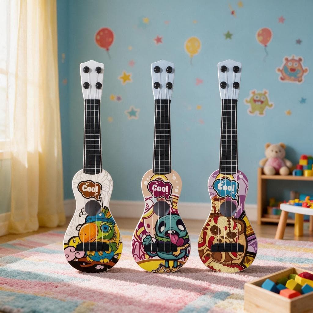 Brinquedo Guitarra Infantil, Educativo, Criatividade, Diferentes Sons, Imaginação, Coordenação Motora, Entretenimanto