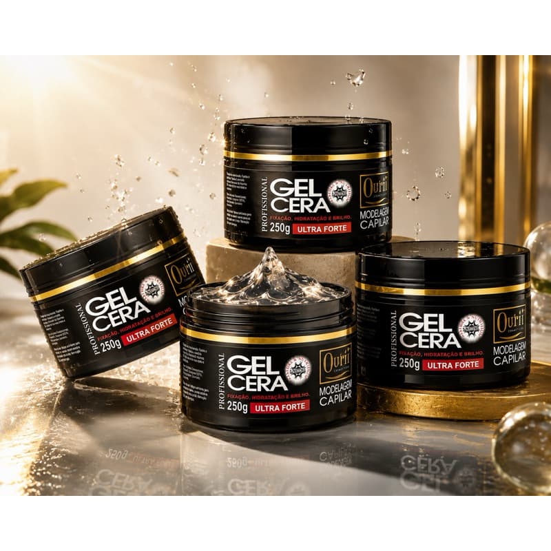 Kit 04 Gel Cera Fixador Capilar Ouribel 250g