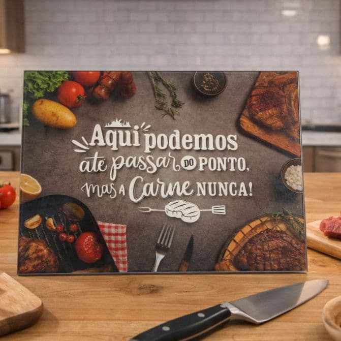Tábua de Cozinha de Vidro Temperado Tábua de Corte para Carnes e Diversos Tipos de Alimentos Tábua de Vidro