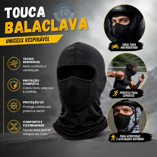 Touca Balaclava Térmica Unissex – Proteção Contra Frio, Vento e Poeira