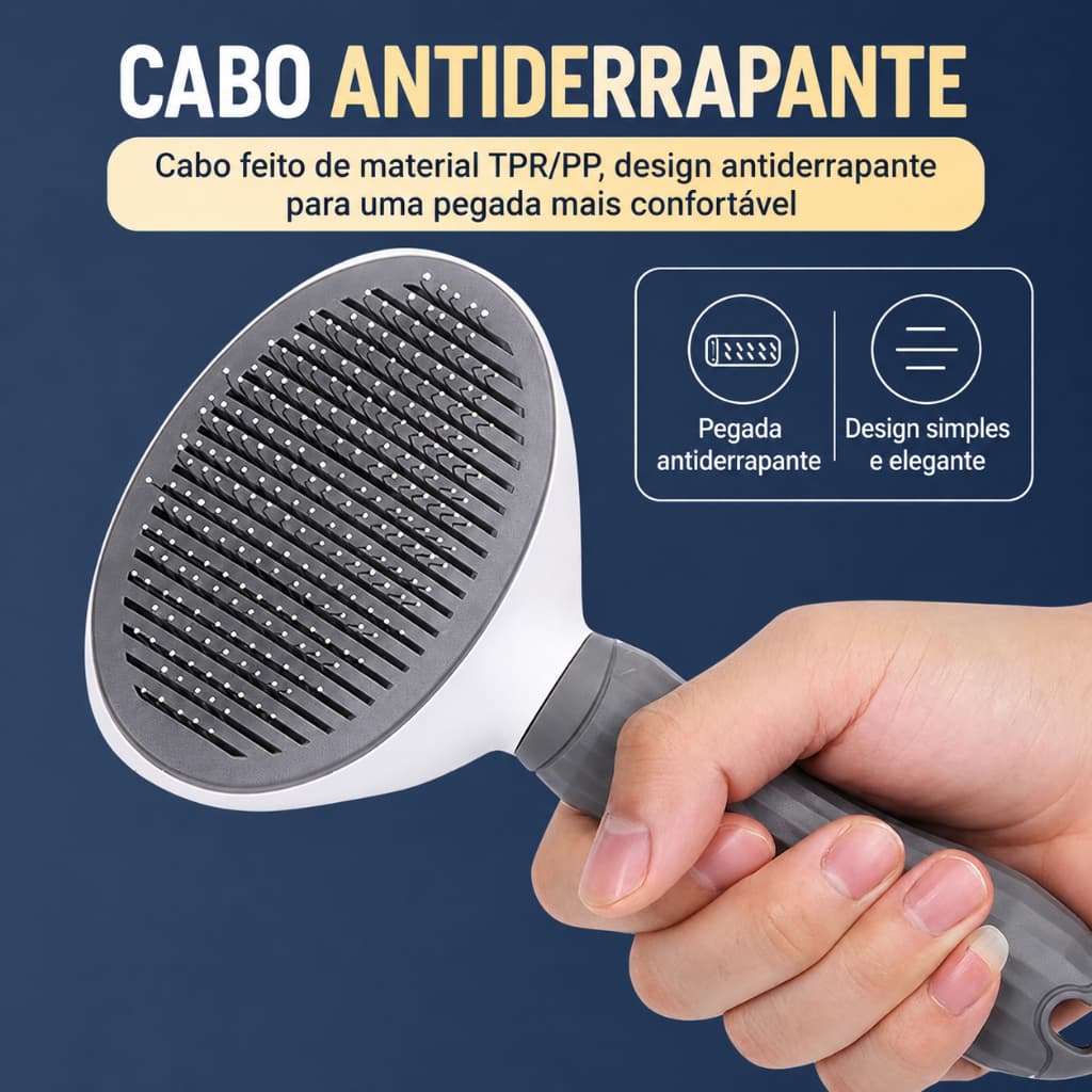 Escova para Gatos e Cachorros - Pente de Massagem com Remoção de Pelos Mortos, Desembaraçador e Anti-Pulgas Agulha Fina