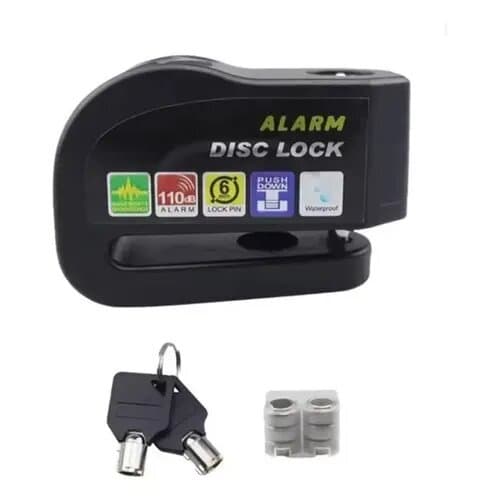 Trava Cadeado Disco De Freio Com Alarme Antifurto Para Moto