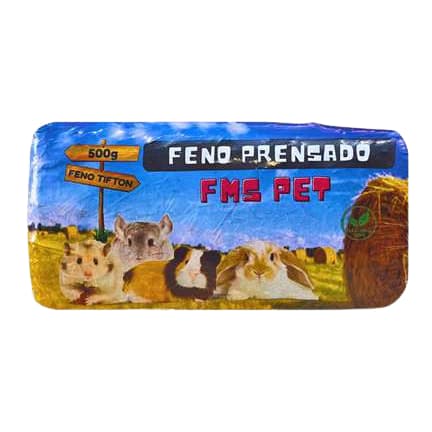 Feno Prensado 500g para Coelhos, Porquinhos-da-Índia e pequenos roedores