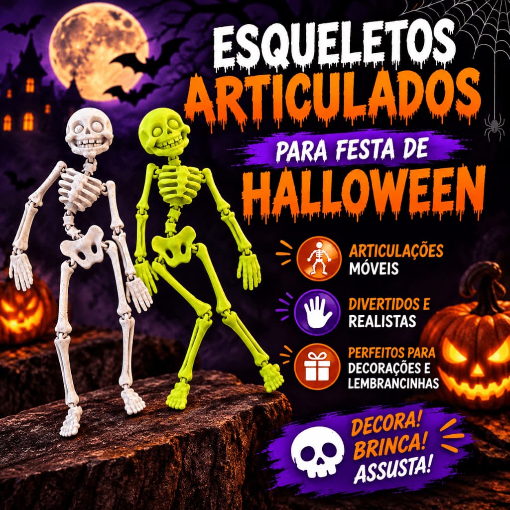 Esqueleto flexível articulado| Halloween