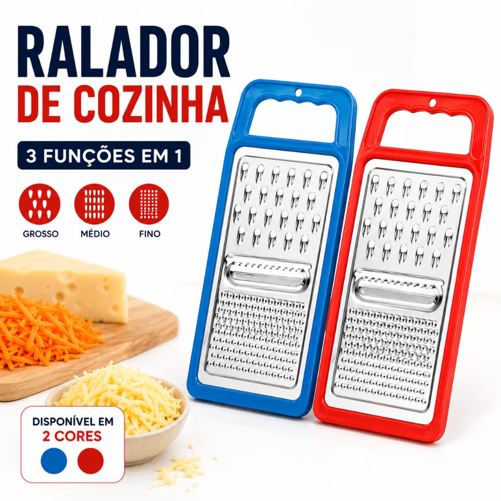 Ralador de Cozinha Manual 3 em 1 Multiuso Queijo Legume Vegetais Fatiador Cortador Grosso Médio Fino
