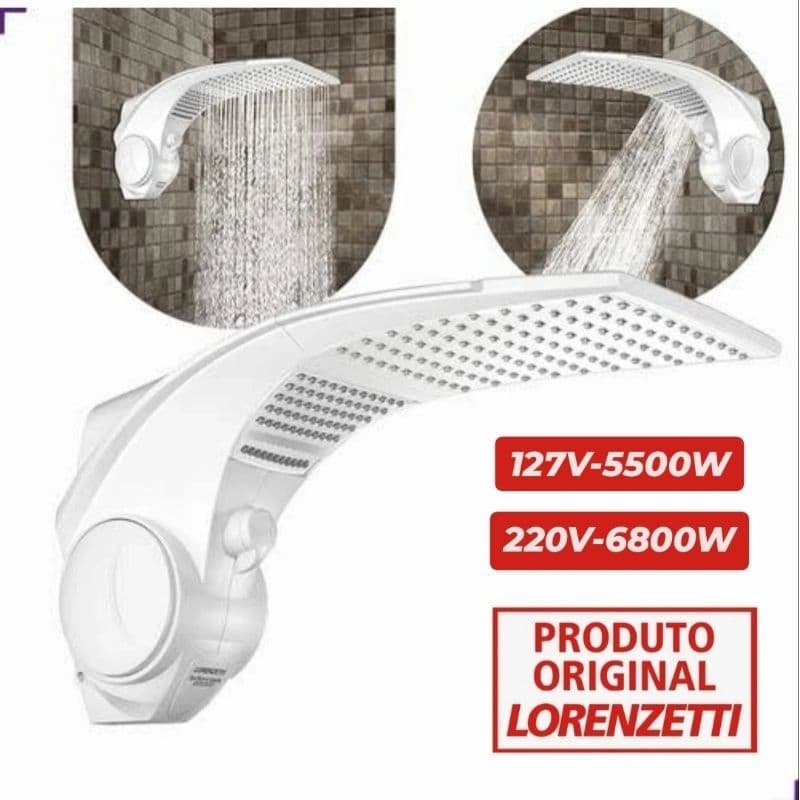CHUVEIRO DUO SHOWER QUADRA MULTITEMPERATURA (220V 6800W) e (127V 5500W) Lorenzetti