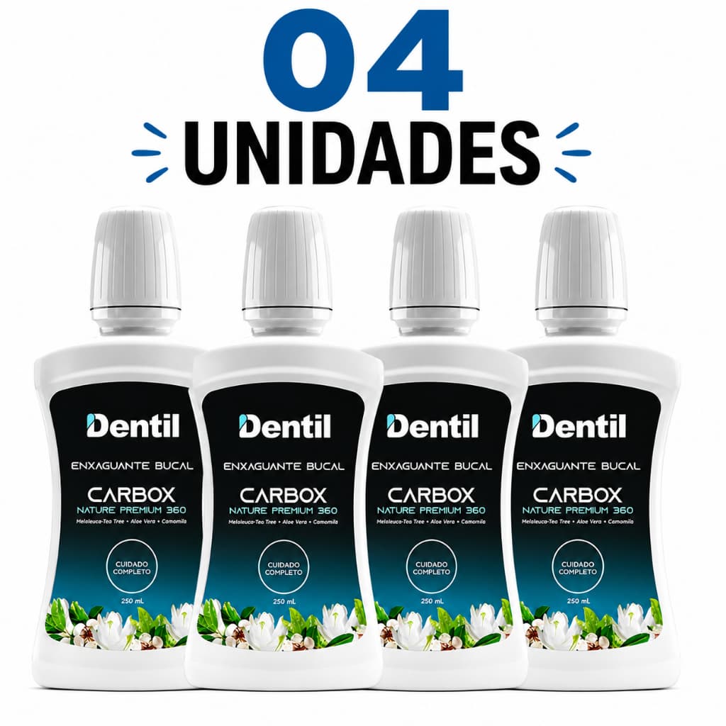 Enxaguante Bucal Dentil Carbox Nature Premium 360 VEGANO  250ml Hálito Fresco Cuidado Completo