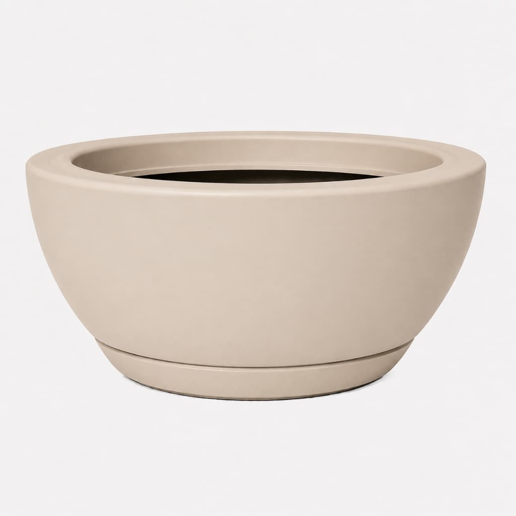 Vasos Para Plantas Bacia Polida Tamanho P com Prato Coletor - Vaso Decorativo em Polietileno