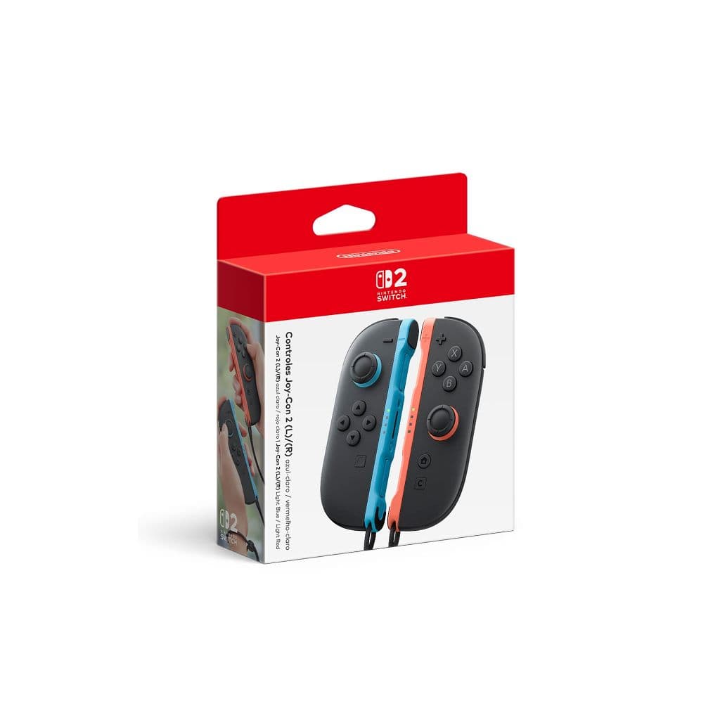 Controle Joy-Con 2 Azul Claro e Vermelho Claro - Nintendo Switch 2 Nacional