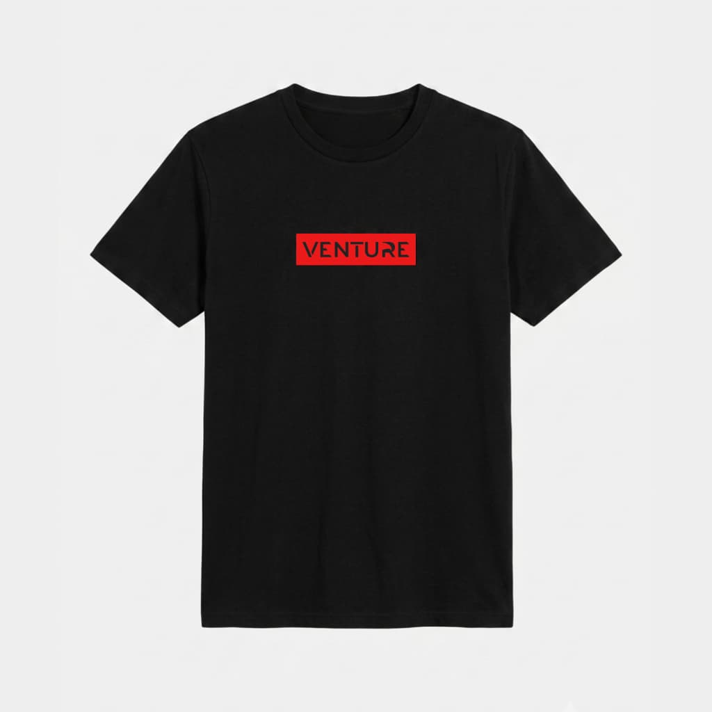 CAMISETA REGULAR VENTURE ESSENCIAL BOX PRETA E VERMELHA