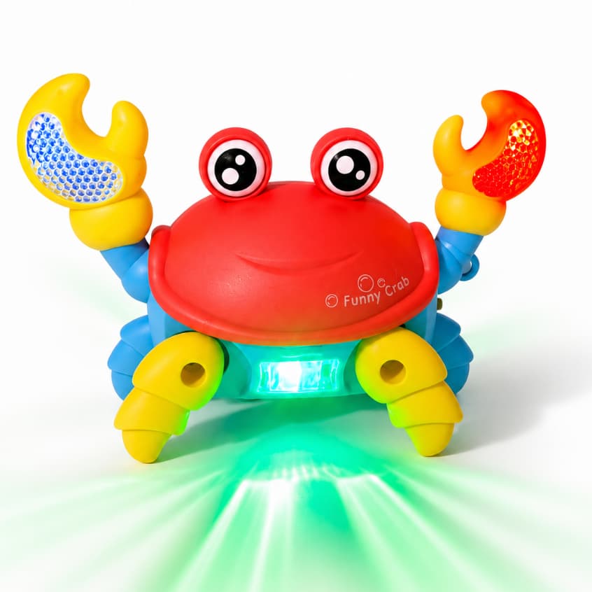 Caranguejo Fujão Infantil Brinquedo Musical Luz LED Movimento Interativo