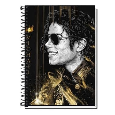 Caderno Michael Jackson | Caderno Escolar 1 a 20 Matérias | Caderno Universitário | Divisórias | Material Escolar |