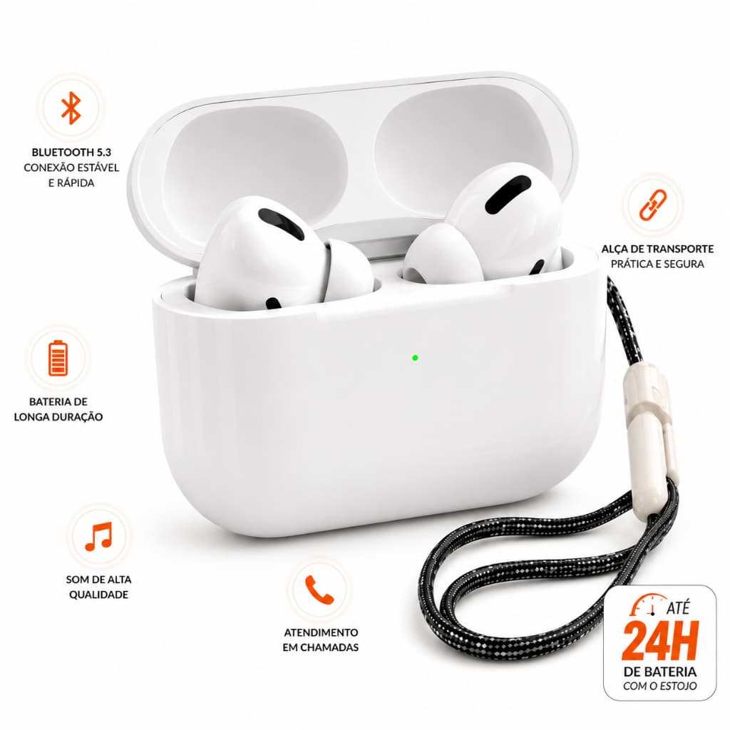 Fone de Ouvido Bluetooth 5.4 Sem Fio Esportivo Gamer iPhone Android Som Potente com LED Verde H'Maston RS21 Até 20 horas