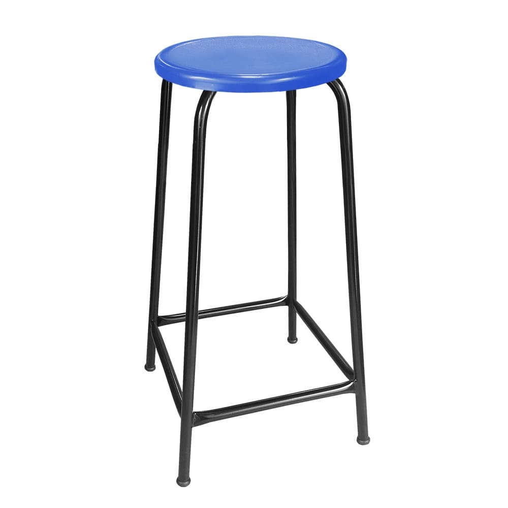 Banco Alto de Metal 65cm Altura Assento Plástico Reforçado Bar