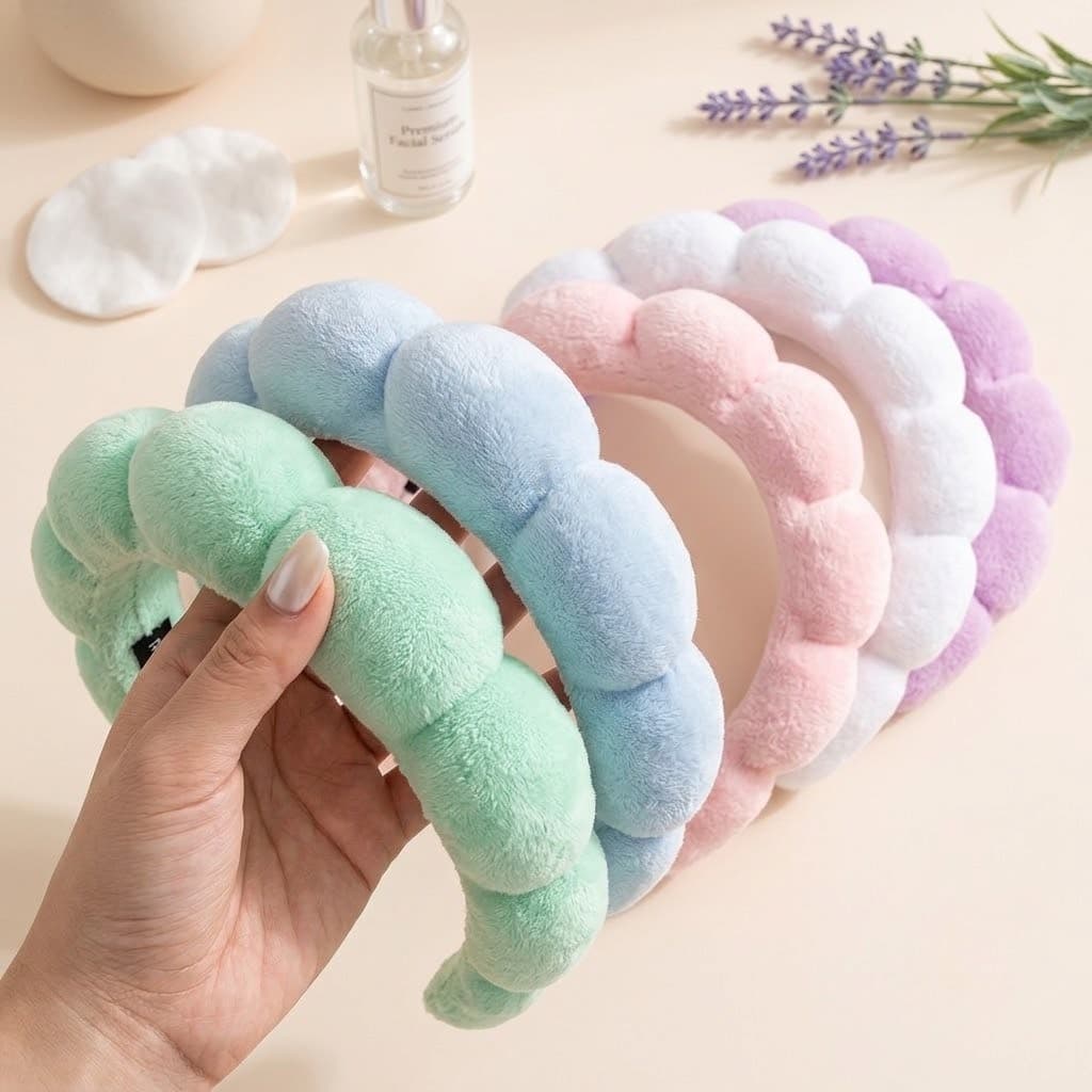 Tiara Nuvem para Skin Care Fofinha Peluciada Várias Cores