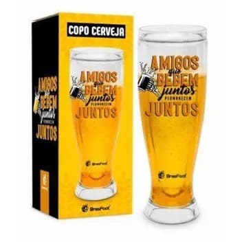 Copão Cerveja Gel 450ML Amigos Que Bebem Juntos - Brasfoot