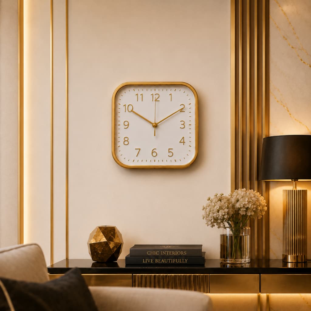 RELÓGIO DE PAREDE QUADRADO MODERNO E ELEGANTE PARA SALA COZINHA PROMOÇÃO PRESENTE DECORATIVO