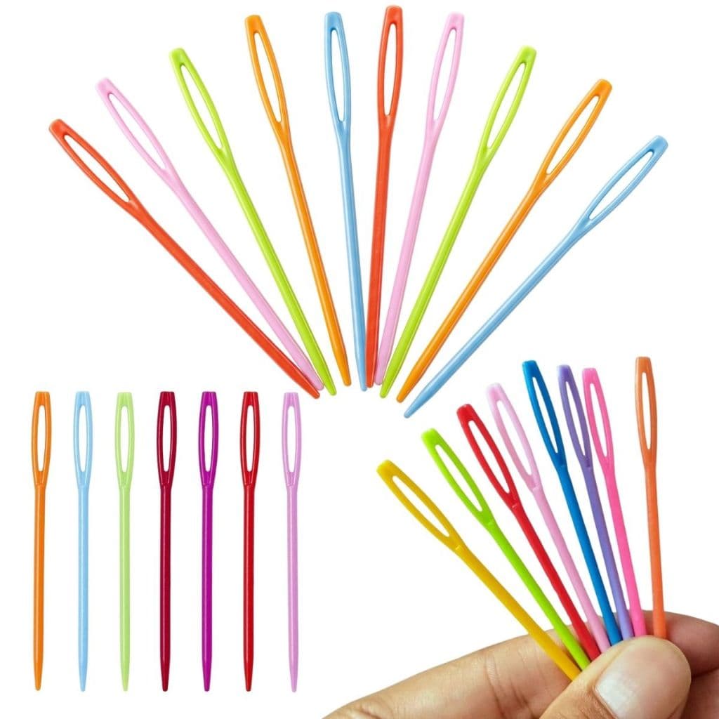 Agulhas Plásticas Coloridas para Costura Agulhas Tapeceiro Plásticas Bordado