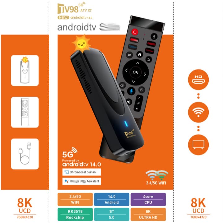 M98 4K TV Stick AndroidTV Streaming Device