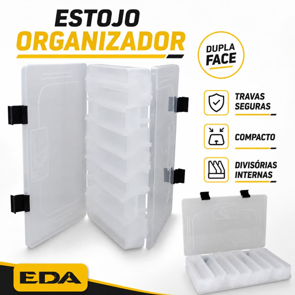 Estojo Duplo Rochel Pesca para16 ISCAS Organizadoras