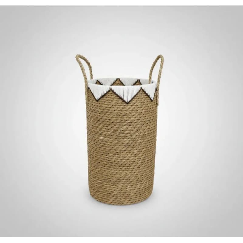 Cesto Organizador Multiuso 40cm Em Palha Natural Artesanal