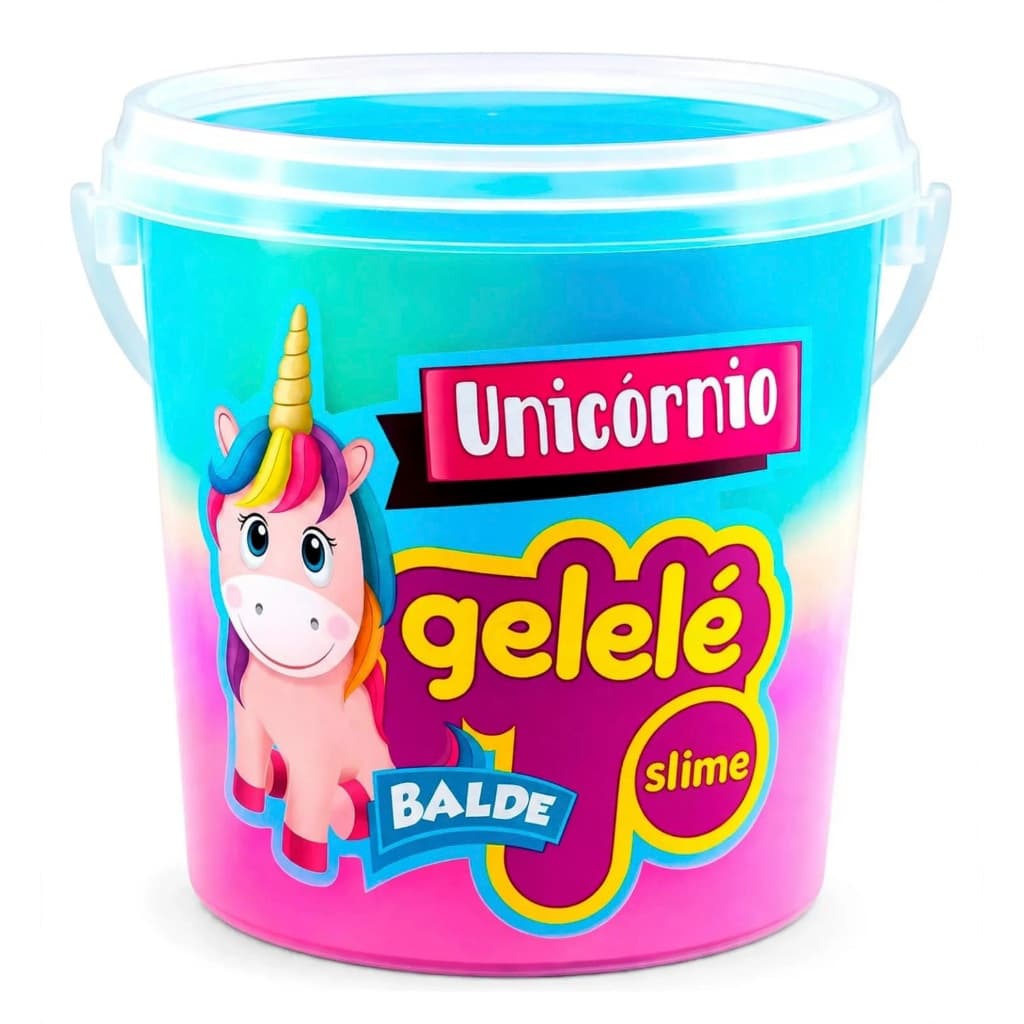 Slime Gelelé Balde Unicórnio 457G - Unidade