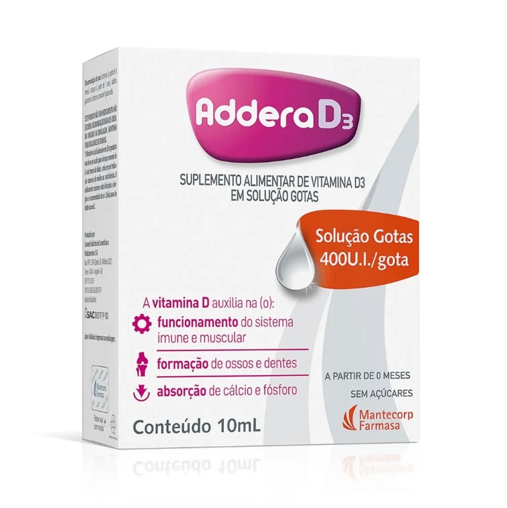 Vitamina Addera D3 400UI Gotas com 10mL