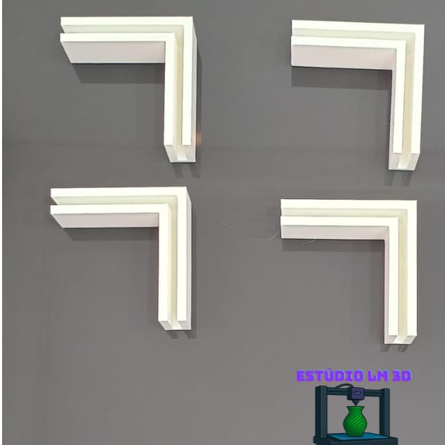 KIT com 4 cantoneiras em L de 3mm ideal para união de placas em MDF para estúdio fotográfico (com 4)