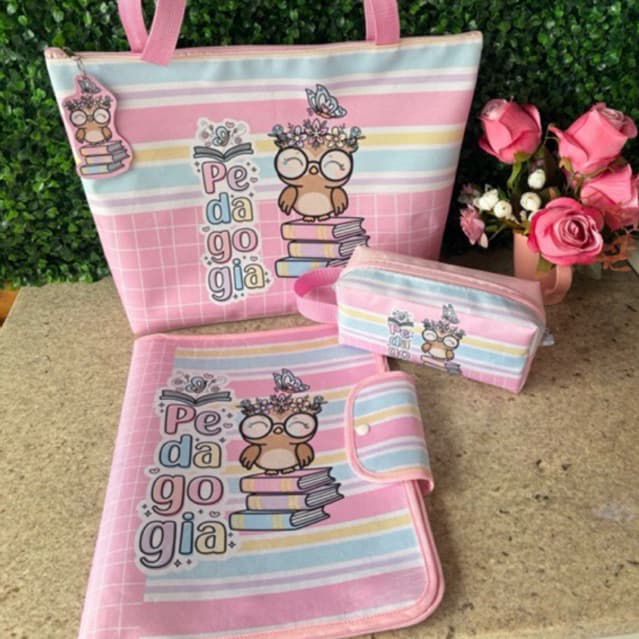 Kit Bolsa + Pasta Organizadora + Estojo box M
