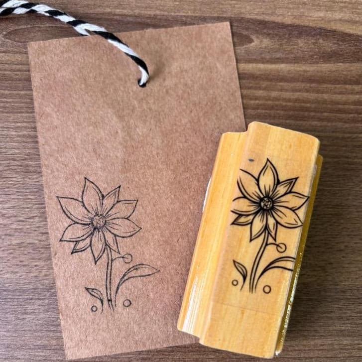 Carimbo com estampa Floral para embalagens ou tags