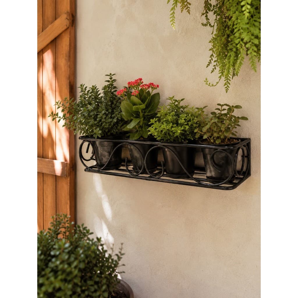 Floreira de Parede em Ferro Suspensa para Vasos Plantas Jardim Varanda Decoração 40cm