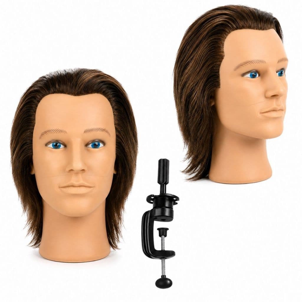 Cabeça Para Treino Masculina Cabelo 100% Humano Com Suporte