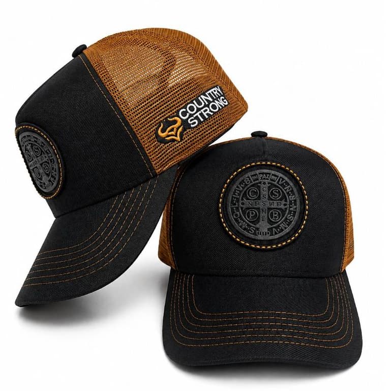 Boné São Bento Original Bordado em Alto Relevo Chapéu masculino Telinha trucker tela caminhoneiro