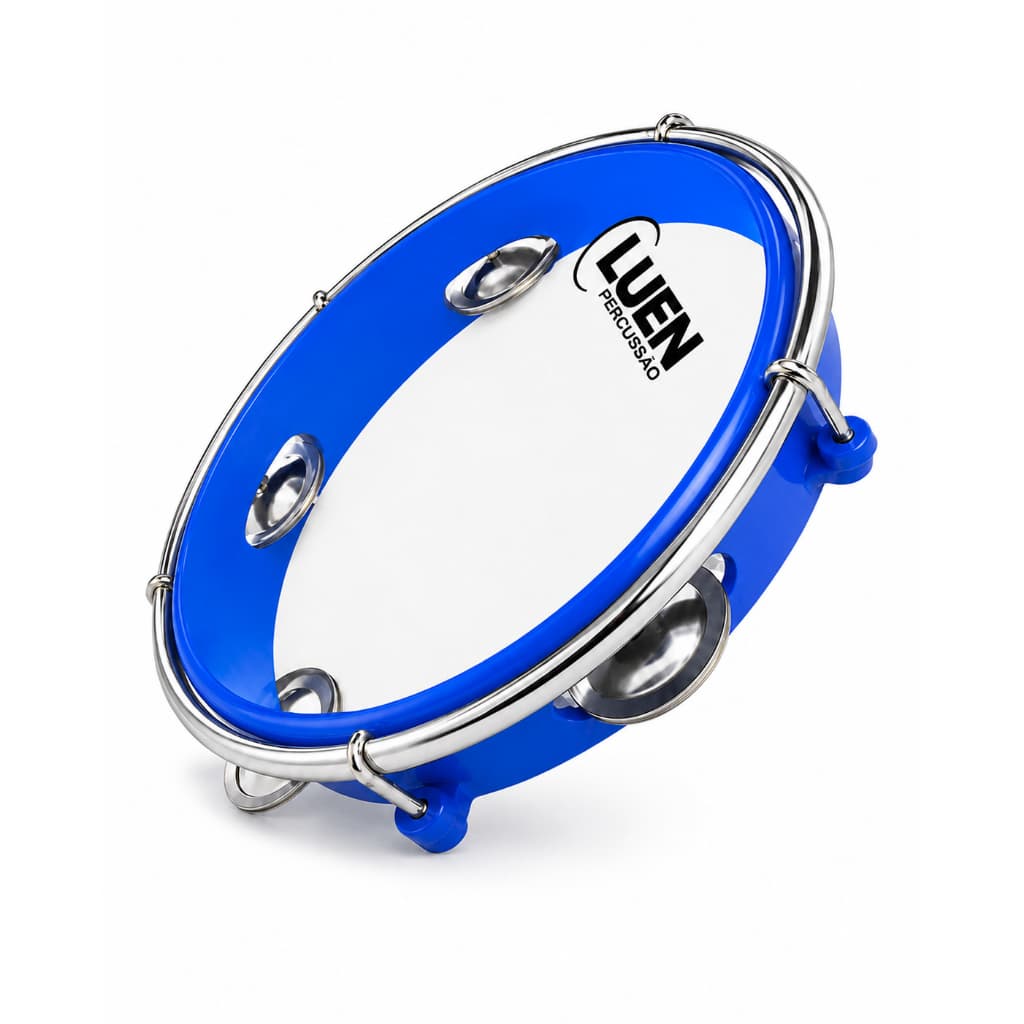 Pandeiro Luen 8 Junior Pele Cristal Abs Platinelas De Inox C