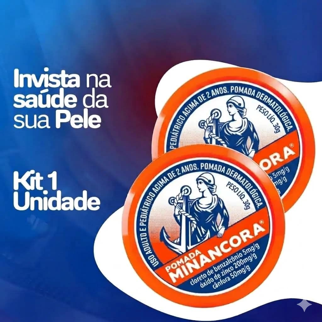 Pomada Minancora 30g – Cicatrizante, Antisséptico e Desodorante para Pele, Acne, Espinhas, Frieiras e Ferimentos