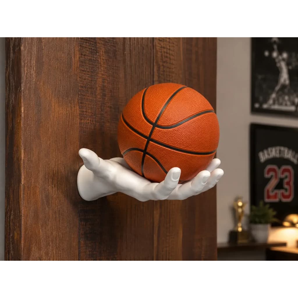 Suporte Bola Parede Modelo Mão Futebol Basquete Vôlei