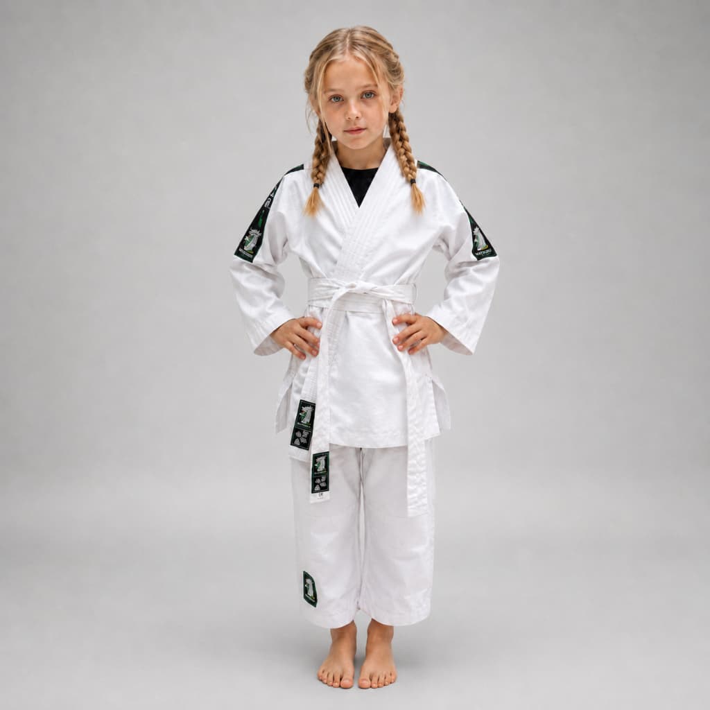 Kimono Infantil Judô Jiu-Jitsu Start Iniciante Matsuru Branco com Faixa