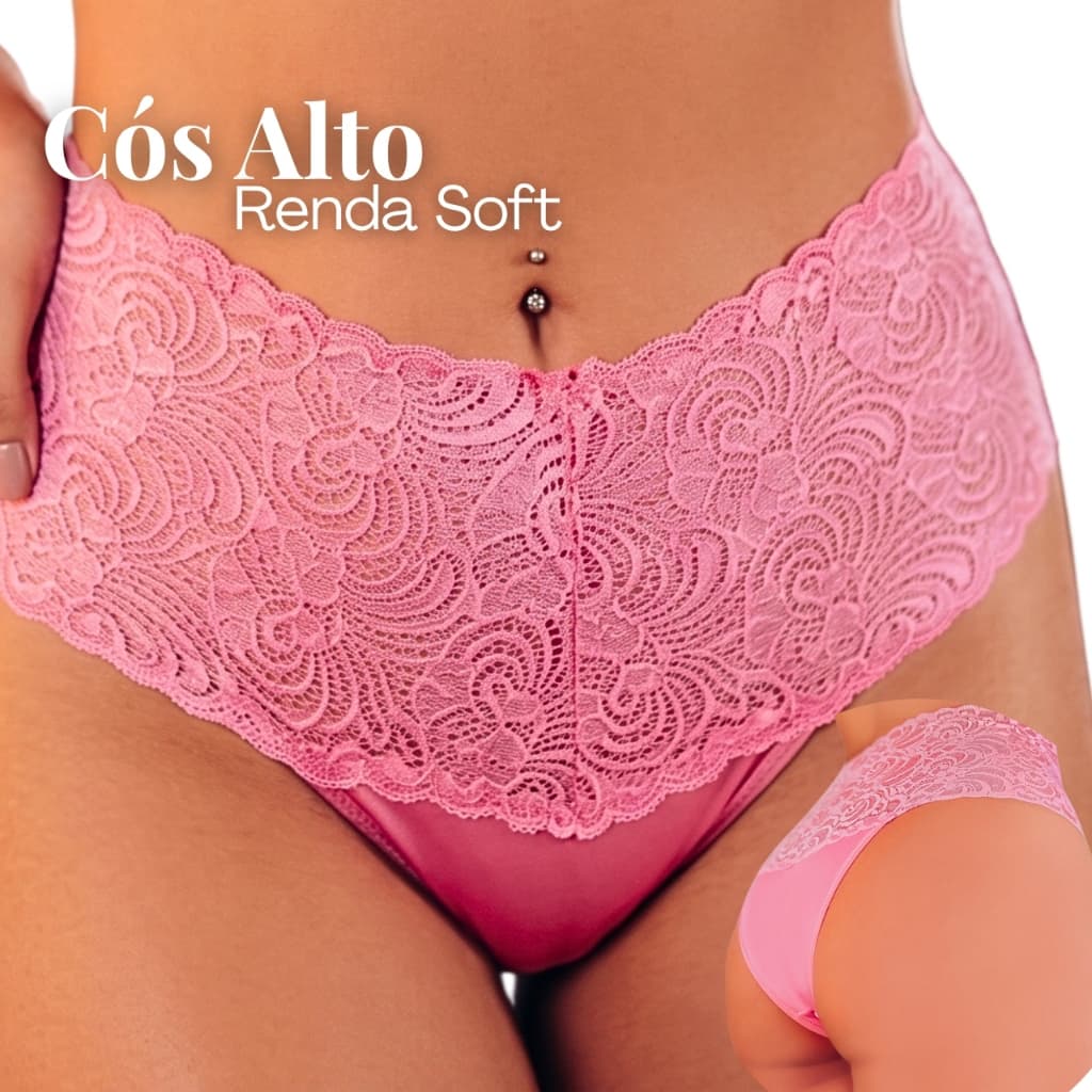Kit Econômico de Calcinhas Femininas em Rendada Confortáveis do P ao XGG Conforto Dia a DIa Renda Soft
