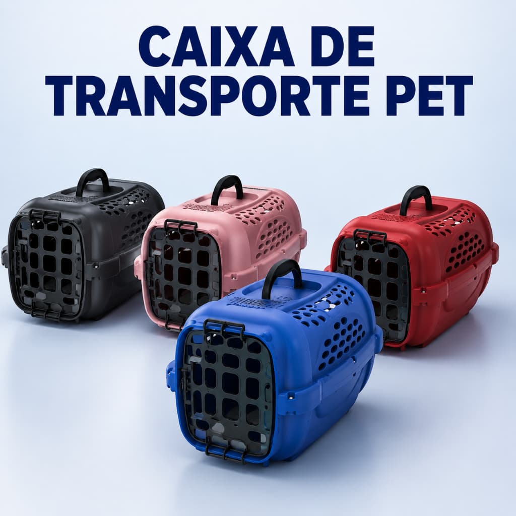 Caixa de Transporte Pet N1 para Cães e Gatos com Trava Alça e Ventilação