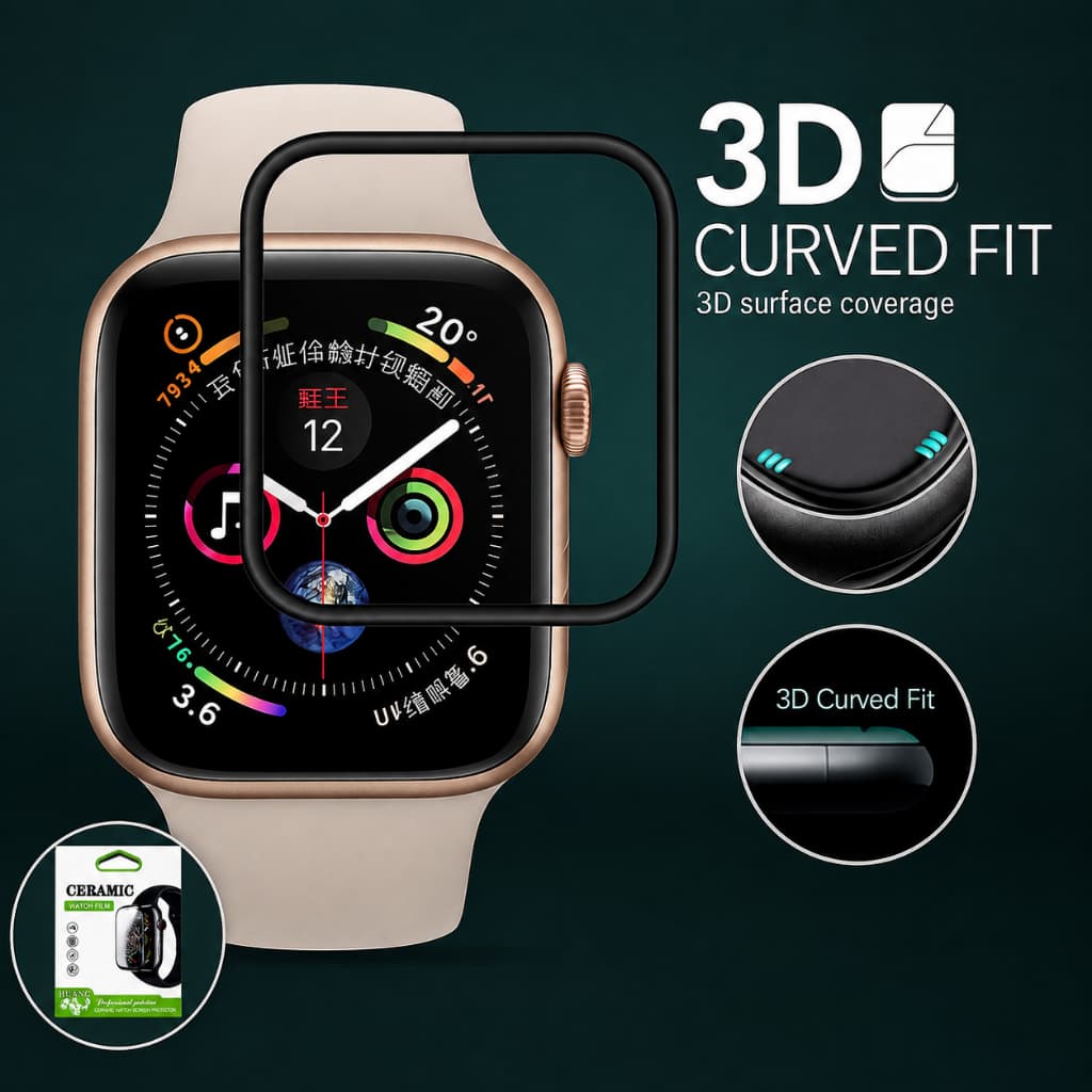 Pelicula de Ceramica 3D 9D curvada  Apple iWatch 38mm 40mm 41mm 42mm 44mm 45mm 46mm 49mm Ultra serie 7