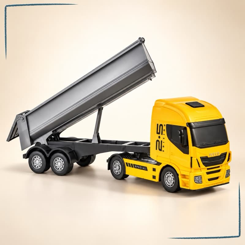 Iveco Caminhão Basculante Truck 2.5 Edição Comemorativa Miniatura Realista para Crianças Brinquedo Educativo